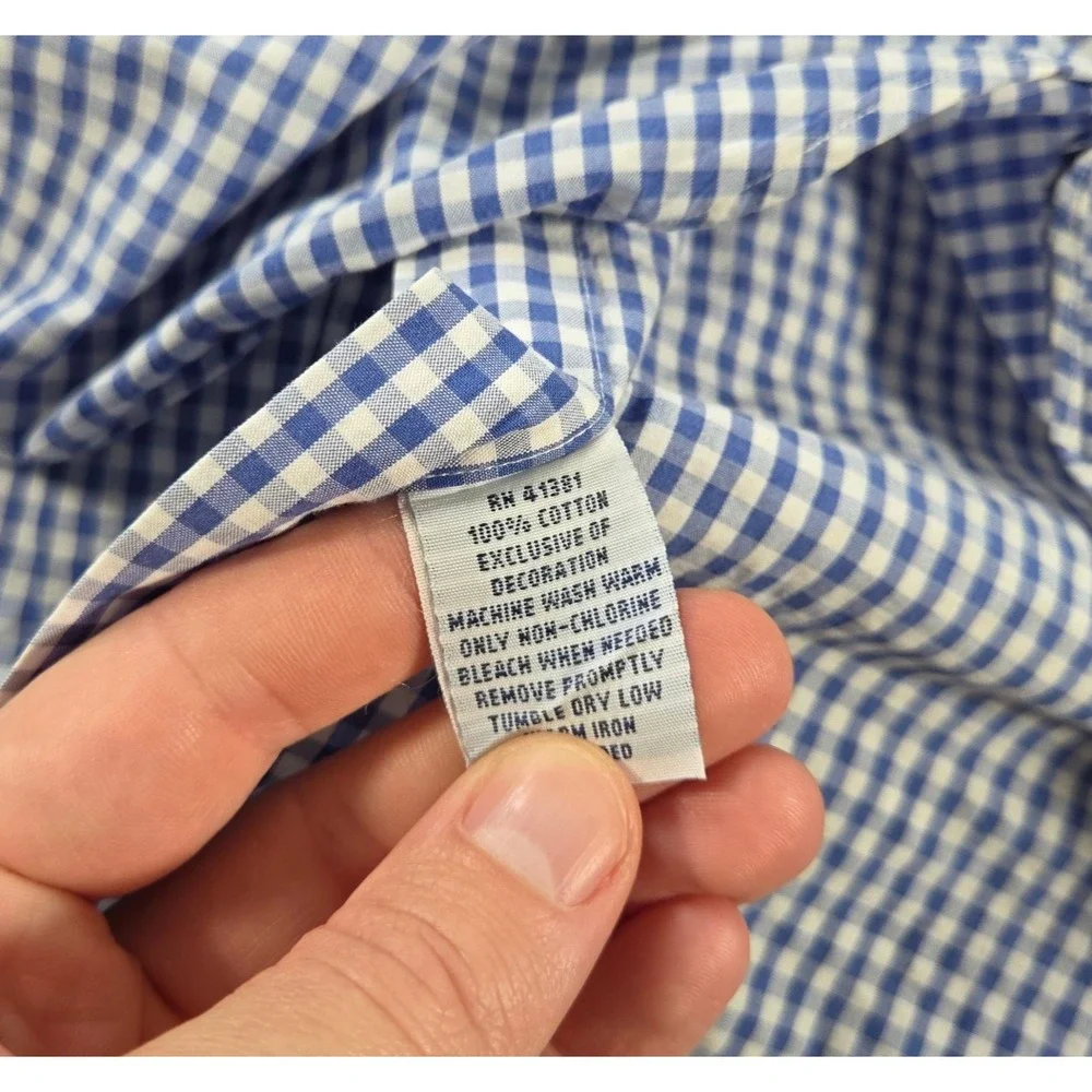 Polo Ralph Lauren Shirt Mens XL Blue Gingham Plaid Button Down Red Pony